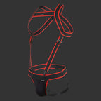 arnes dash negro. Vista frontal con líneas estructurales minimalistas. Alepadron.