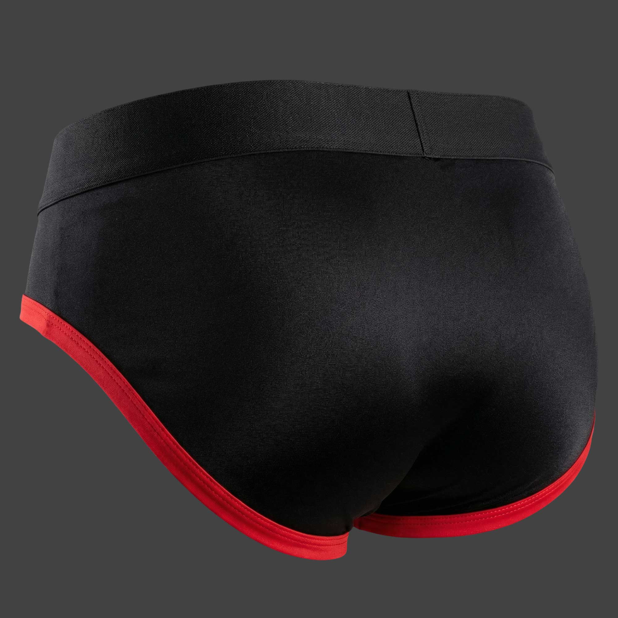 Kinetic brief slip deportivo color negro y rojo vista trasera ALEPADRON