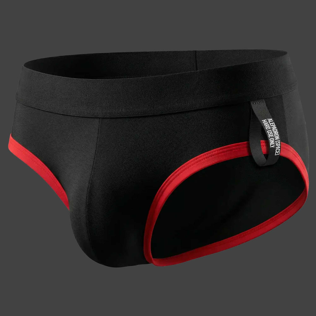 Kinetic brief slip deportivo color negro y rojo vista frontal ALEPADRON