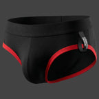 Kinetic brief slip deportivo color negro y rojo vista frontal ALEPADRON