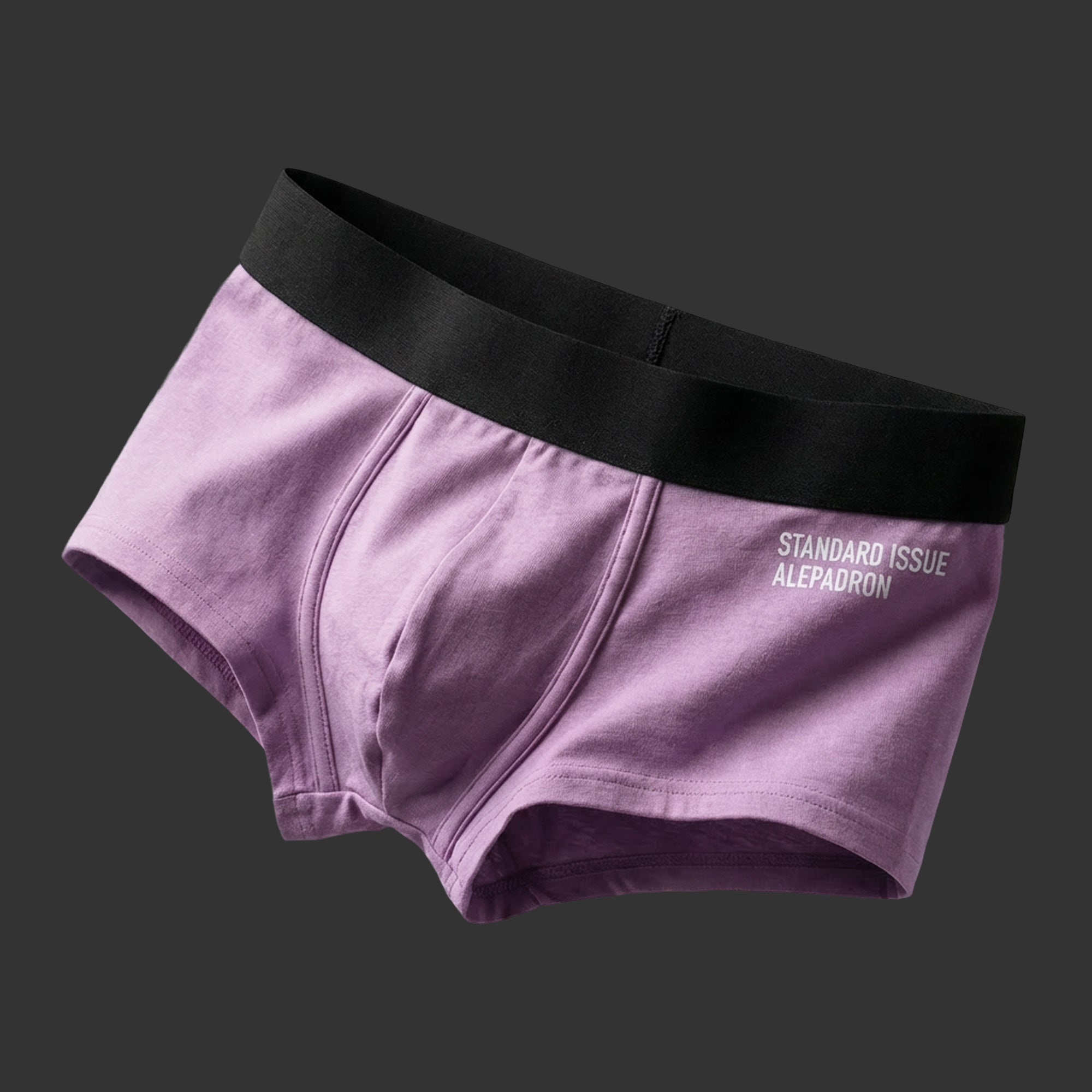 SQUARE TRUNK BOXER ALGODÓN lila. Vista frontal con corte square y ajuste anatómico. Alepadron.