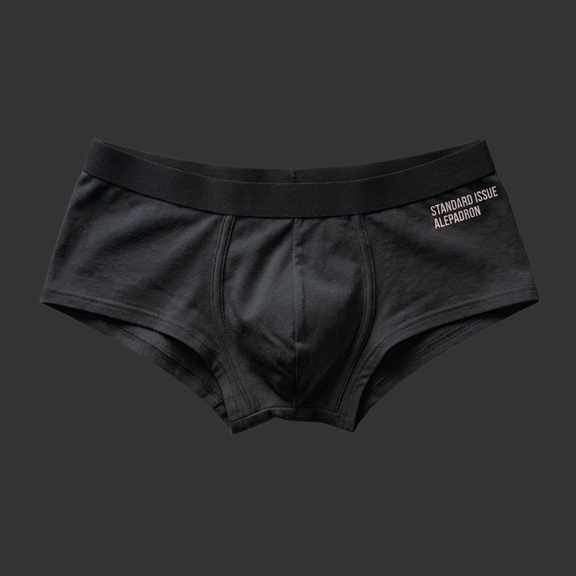 SQUARE TRUNK BOXER ALGODÓN negro. Vista frontal con corte square y ajuste anatómico. Alepadron.