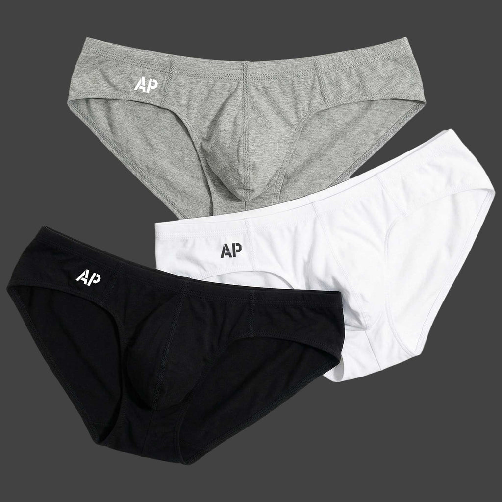 Pack slip standard basic x3 unidades colores gris melange blanco y negro ALEPADRON