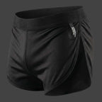 Short sprinter running retro color negro vista frontal ALEPADRON