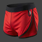 Short sprinter running retro color rojo vista frontal ALEPADRON