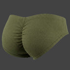 Vista trasera de slip con frunce color verde oliva para hombre ALEPADRON