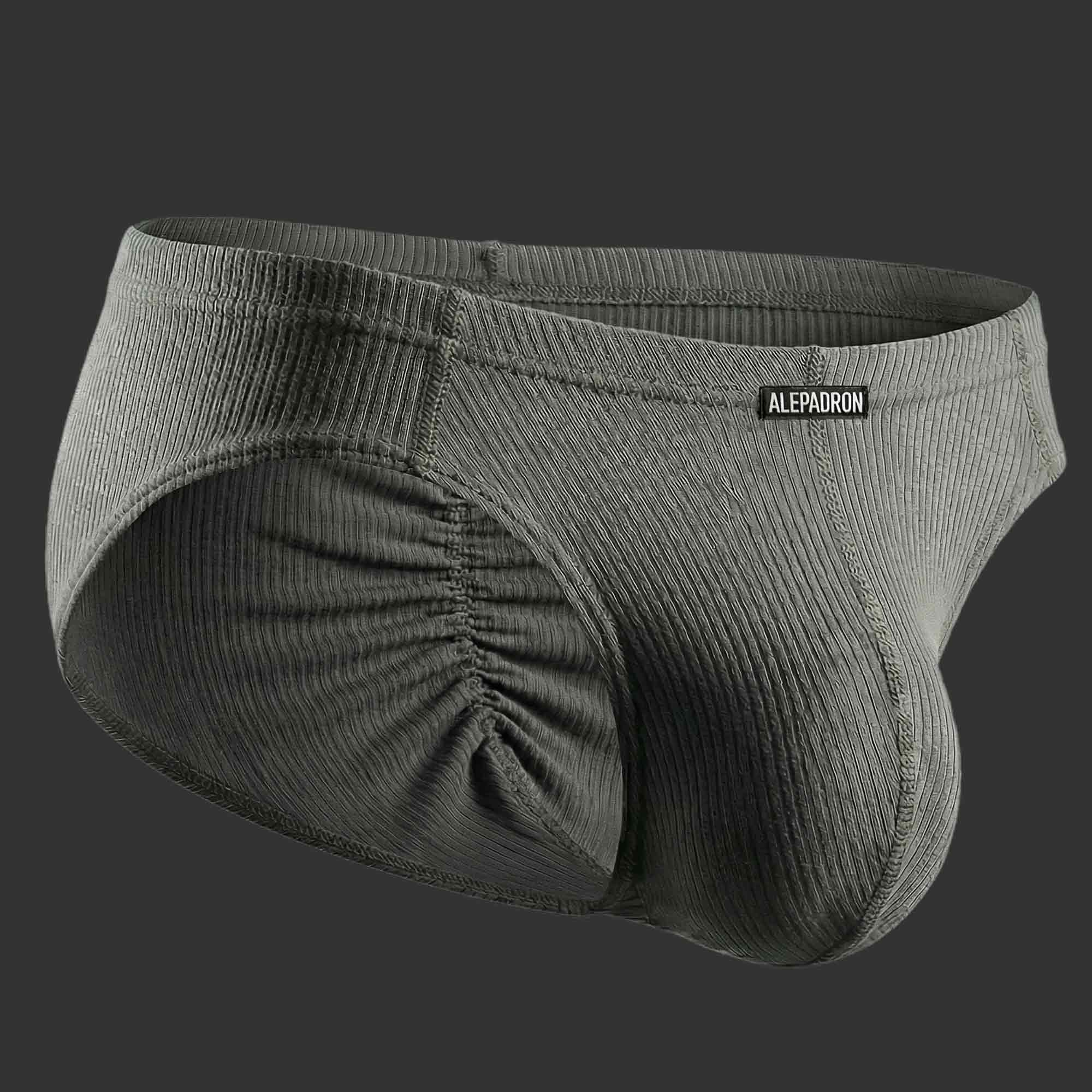 SLIP 001 negro. Vista frontal con diseño anatómico clásico y ajuste firme. Alepadron.