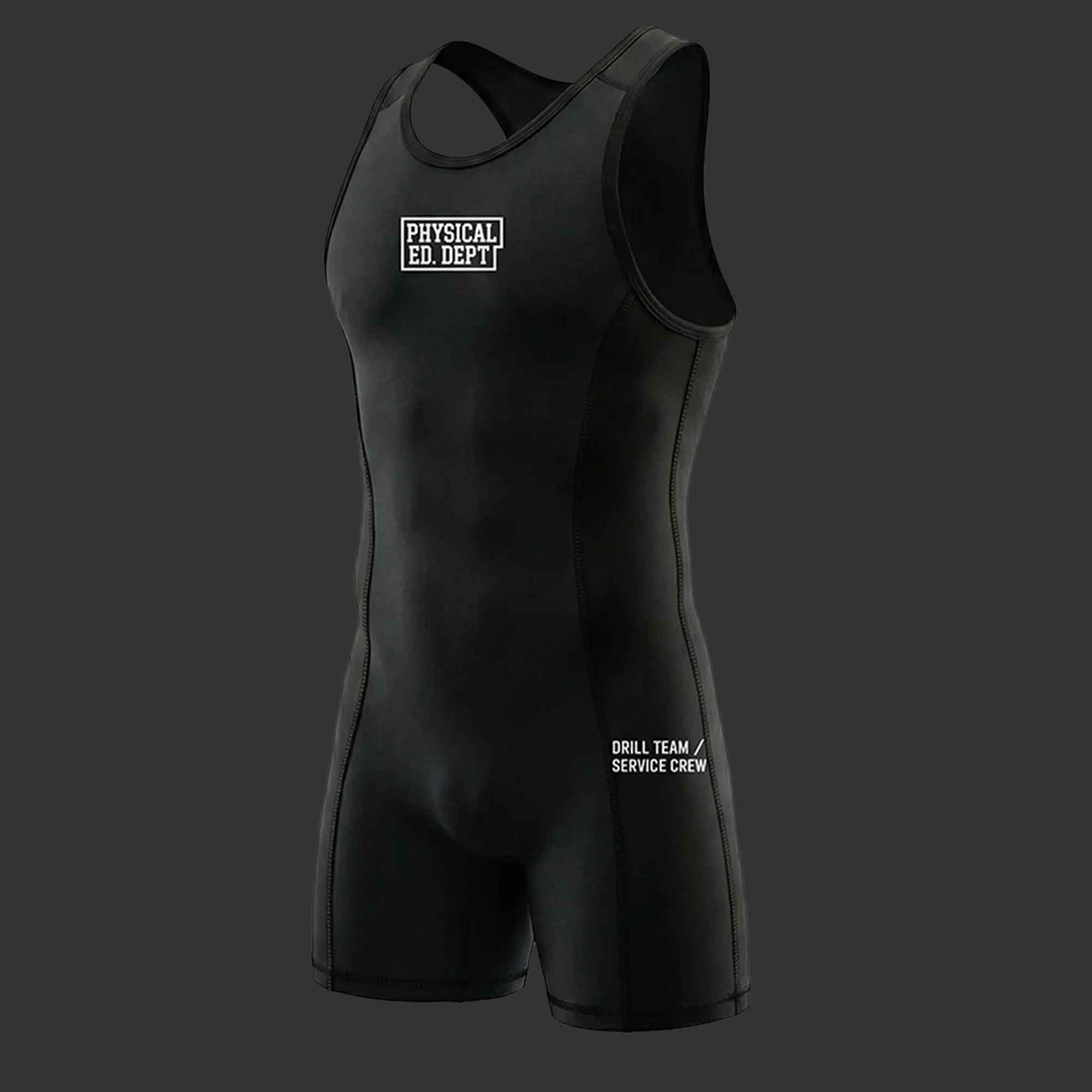 SINGLET LUCHA VARSITY BICOLOR negro y blanco. Vista frontal con paneles de contraste y estructura atlética. Alepadron.