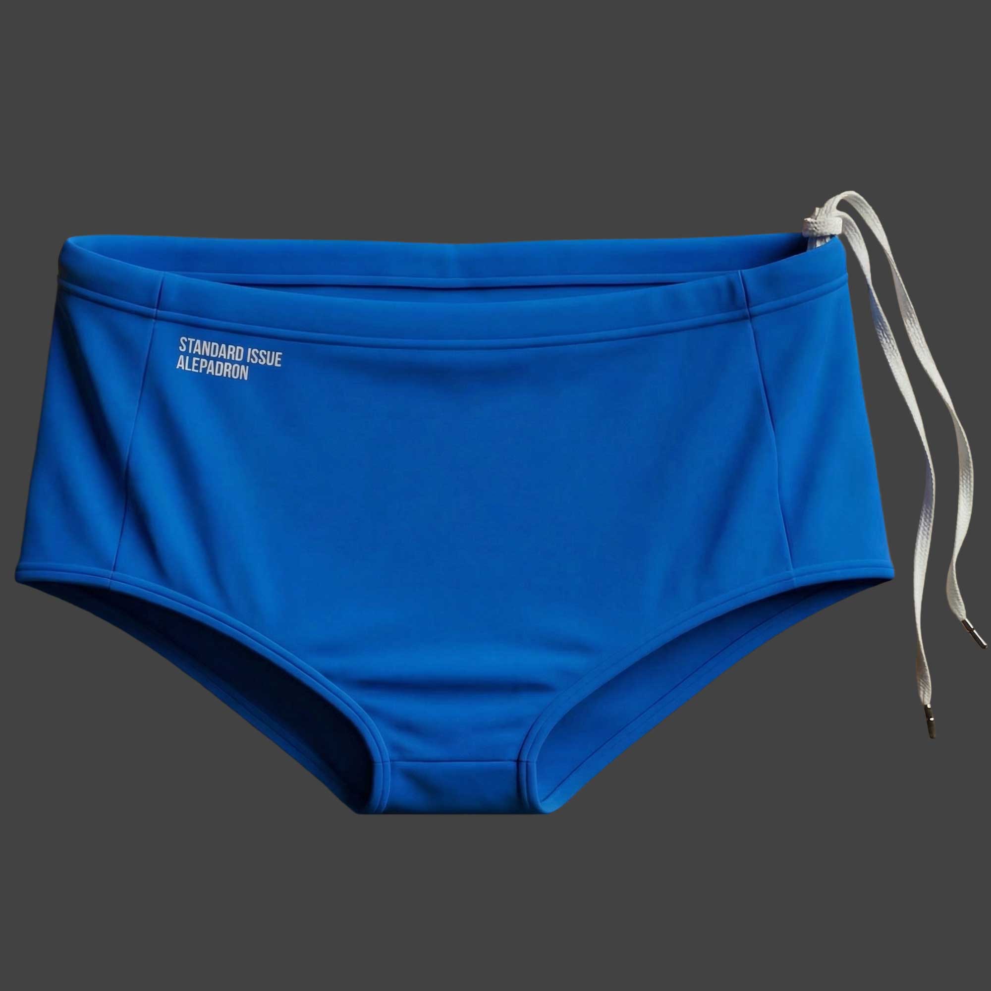 Sunga de corte cuadrado azul traje de baño para hombre ALEPADRON