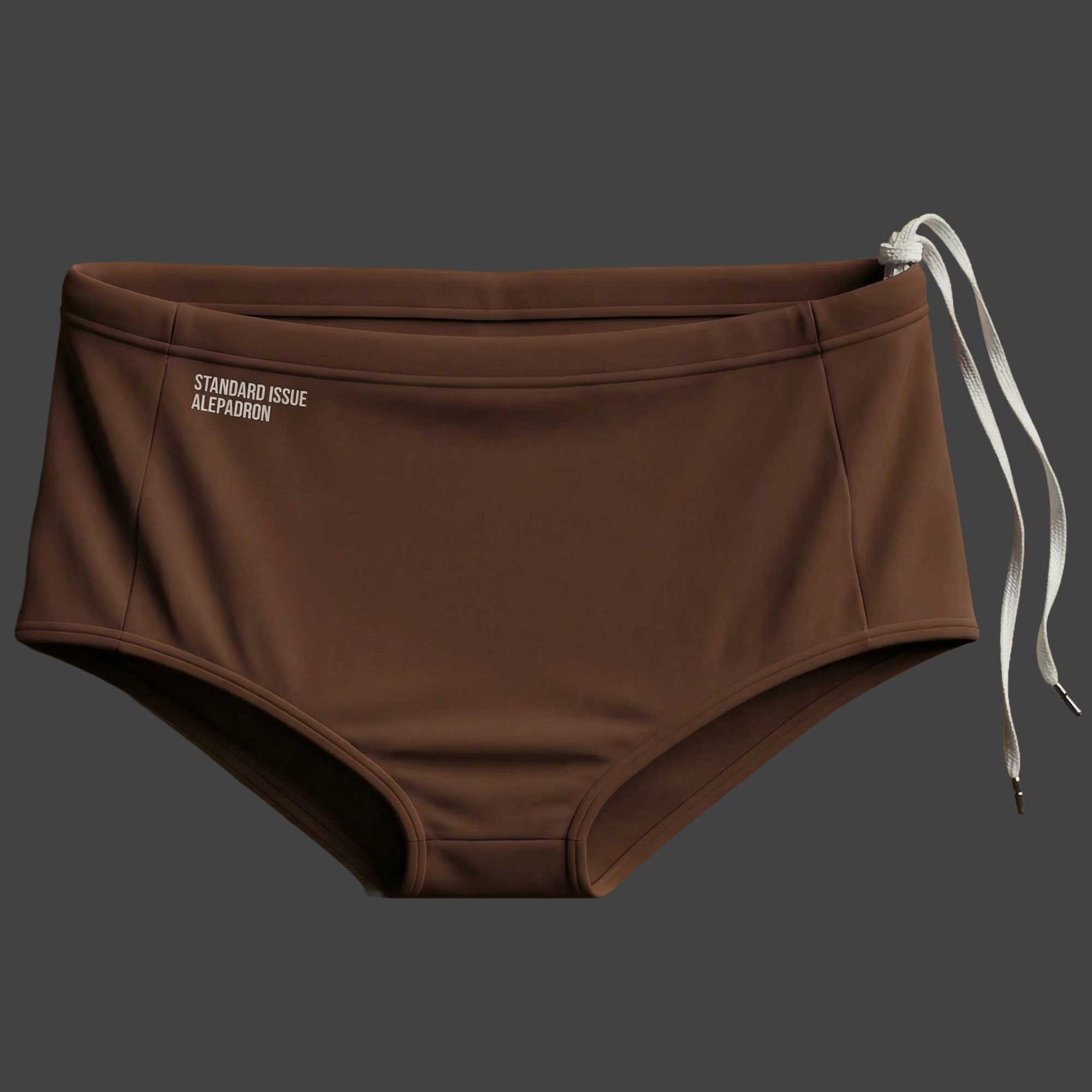 Sunga de corte cuadrado marrón traje de baño para hombre ALEPADRON