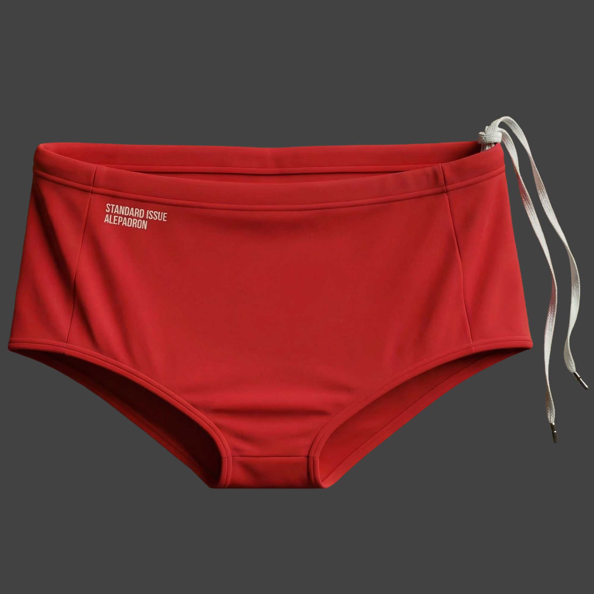 Sunga de corte cuadrado roja traje de baño para hombre ALEPADRON