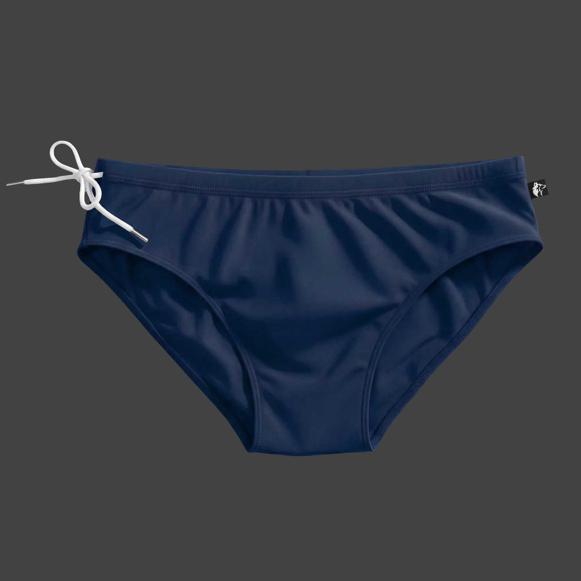 Sunga natación corte brasilero lycra color azul marino ALEPADRON