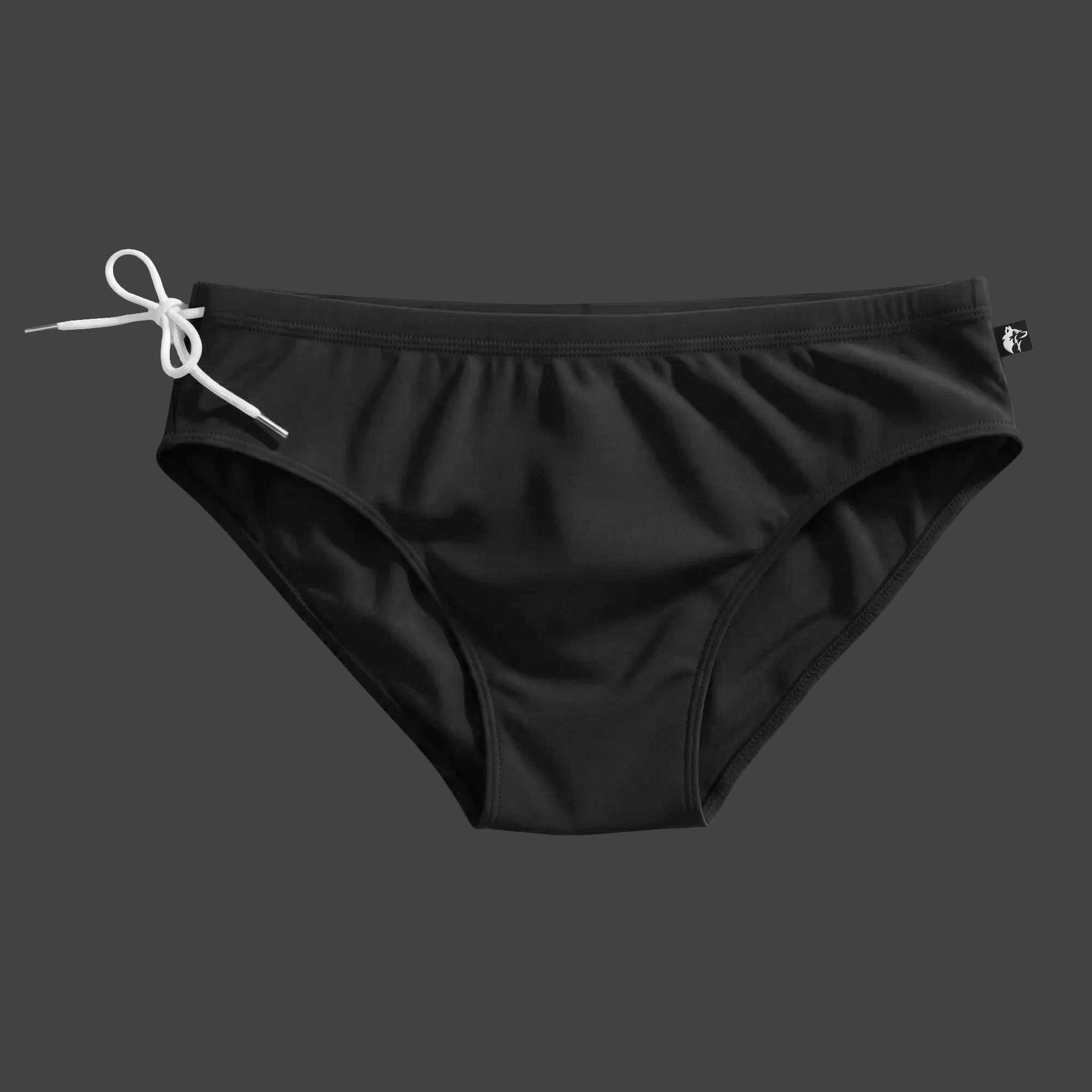 Sunga natación corte brasilero lycra color negro ALEPADRON