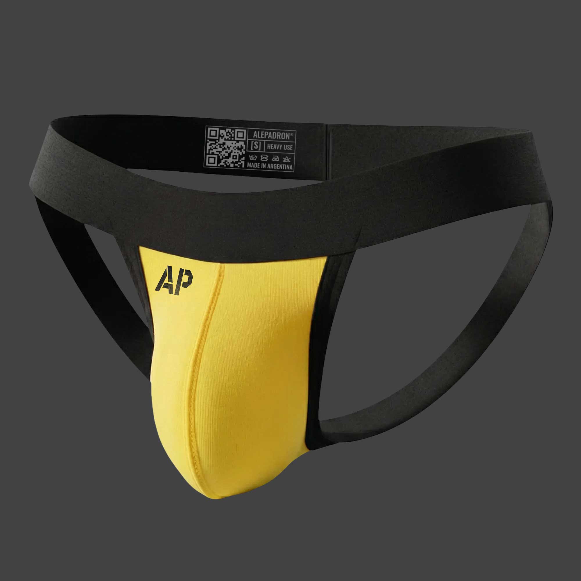 Suspensorio clásico hombre jockstrap básico color amarillo ALEPADRON