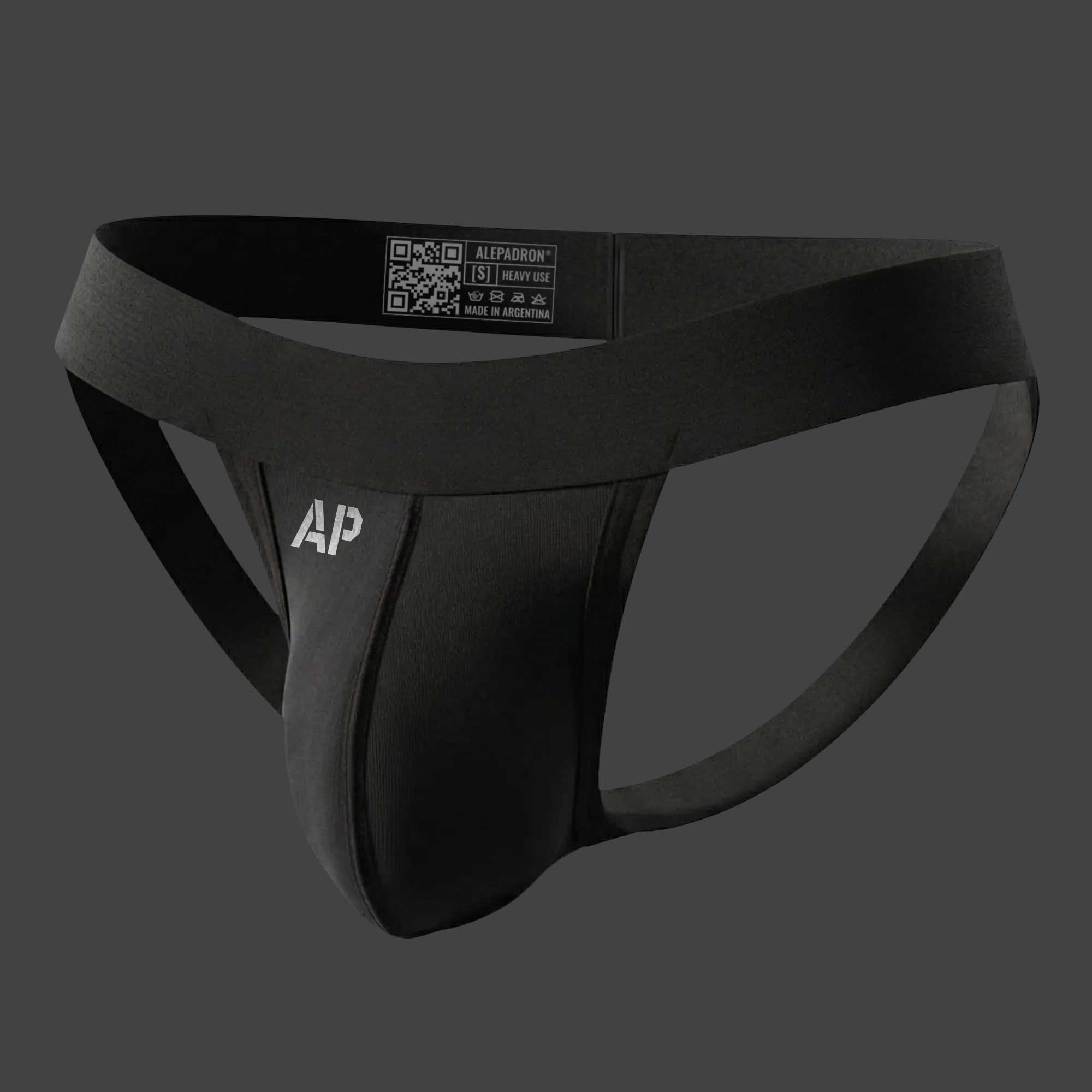 Suspensorio clásico hombre jockstrap básico color negro ALEPADRON