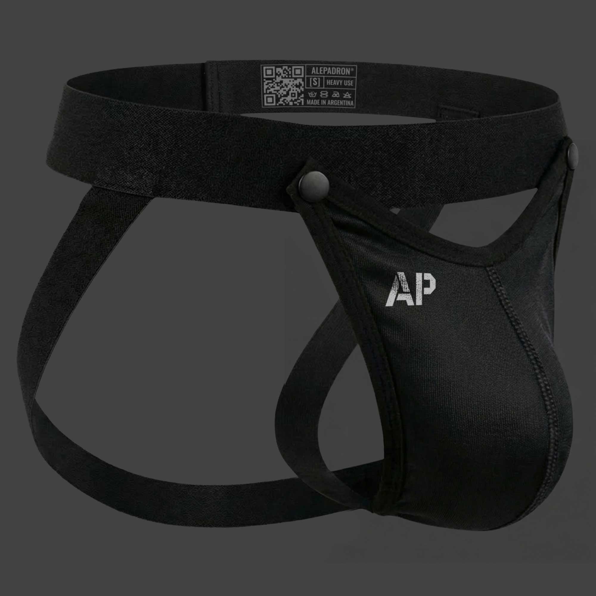 Suspensorio desmontable jockstrap modular color negro ALEPADRON
