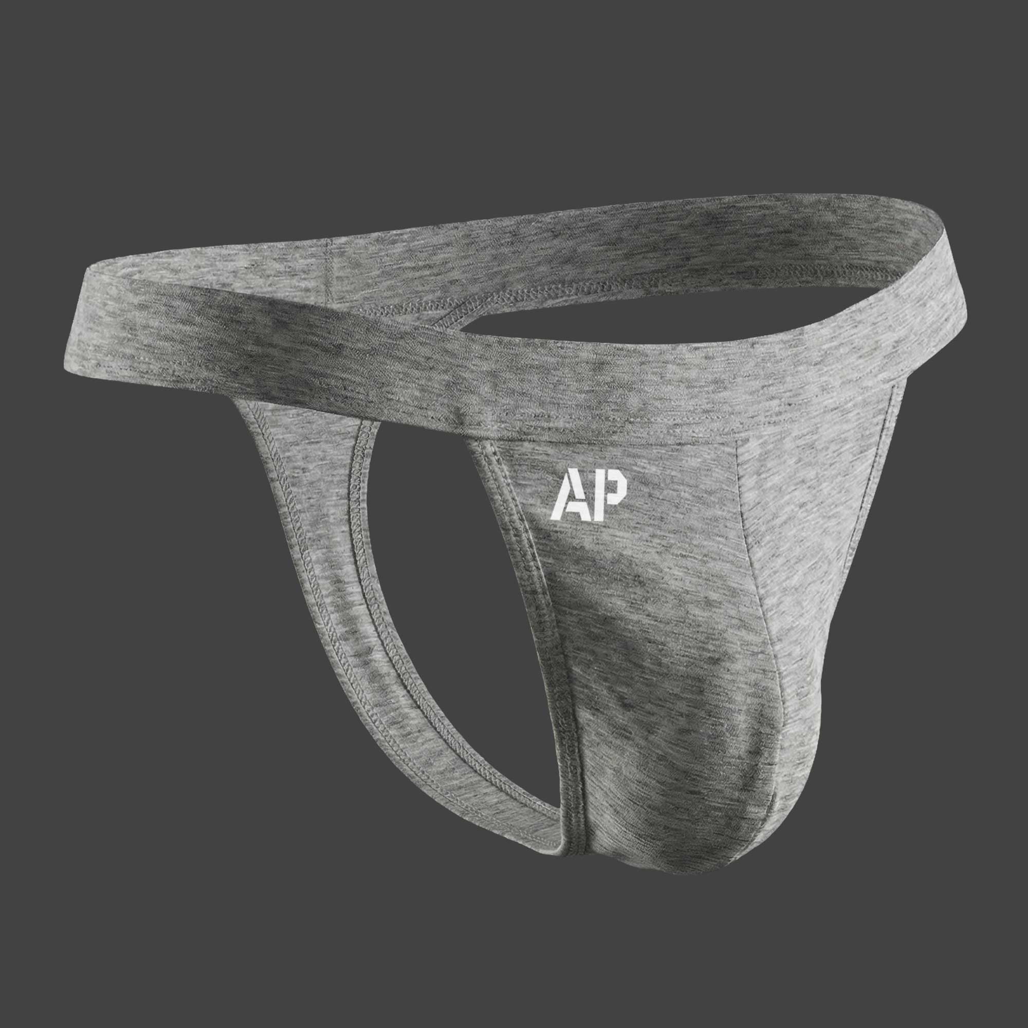 Tanga deportiva cintura ancha wrestler color gris vista perfil ALEPADRON
