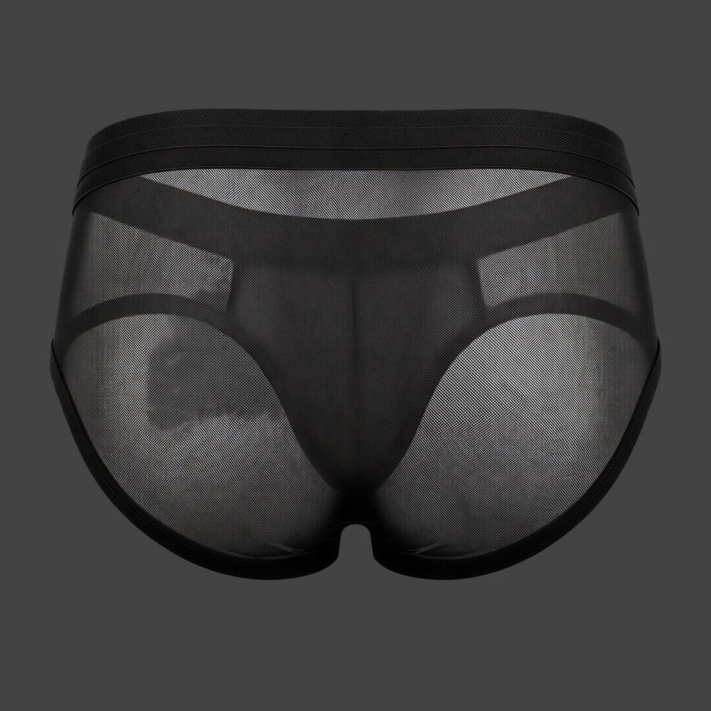 Modelo usando Slip Transparente AP. Detalle de espalda en tul transparente. Alepadron.