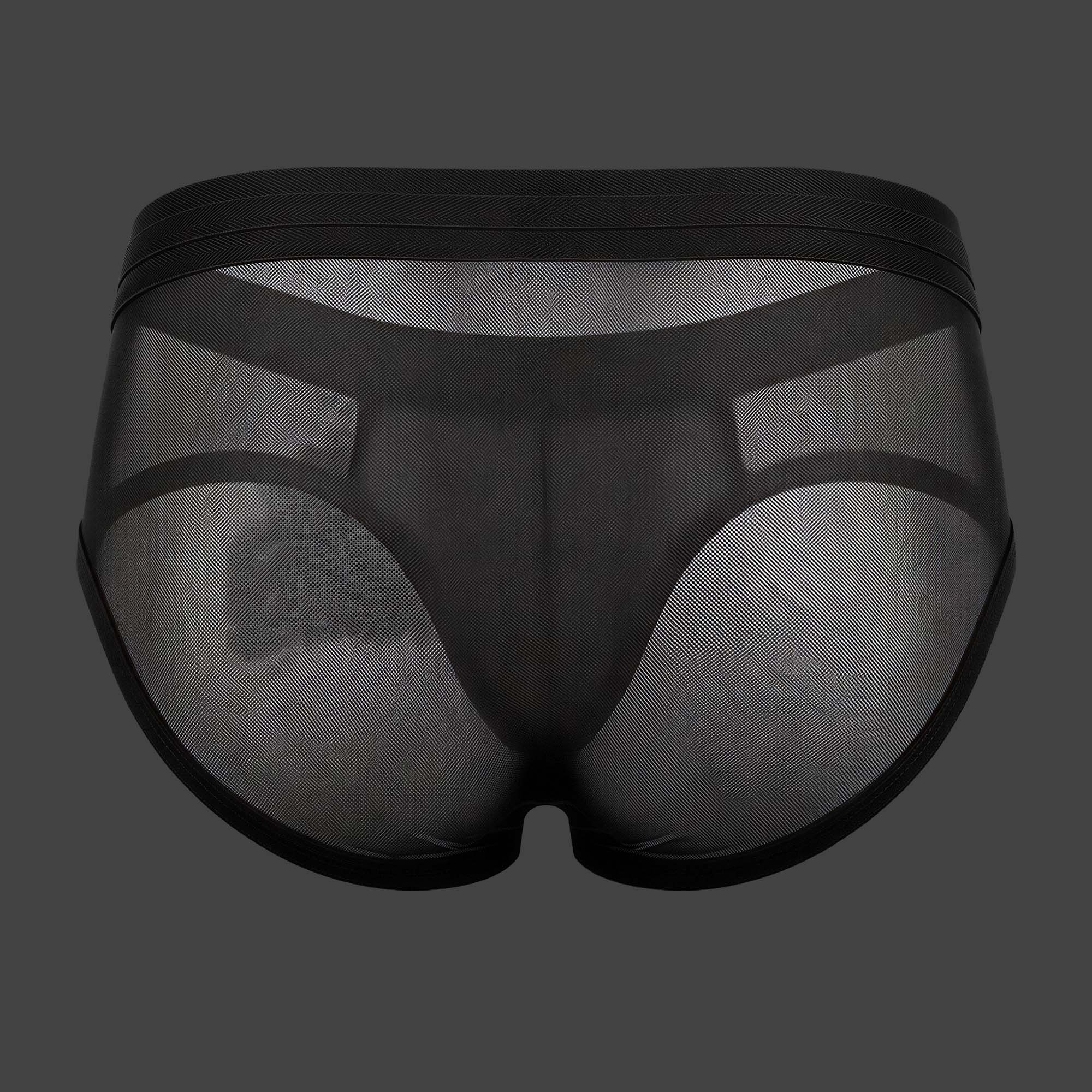Modelo usando Slip Transparente AP. Detalle de espalda en tul transparente. Alepadron.