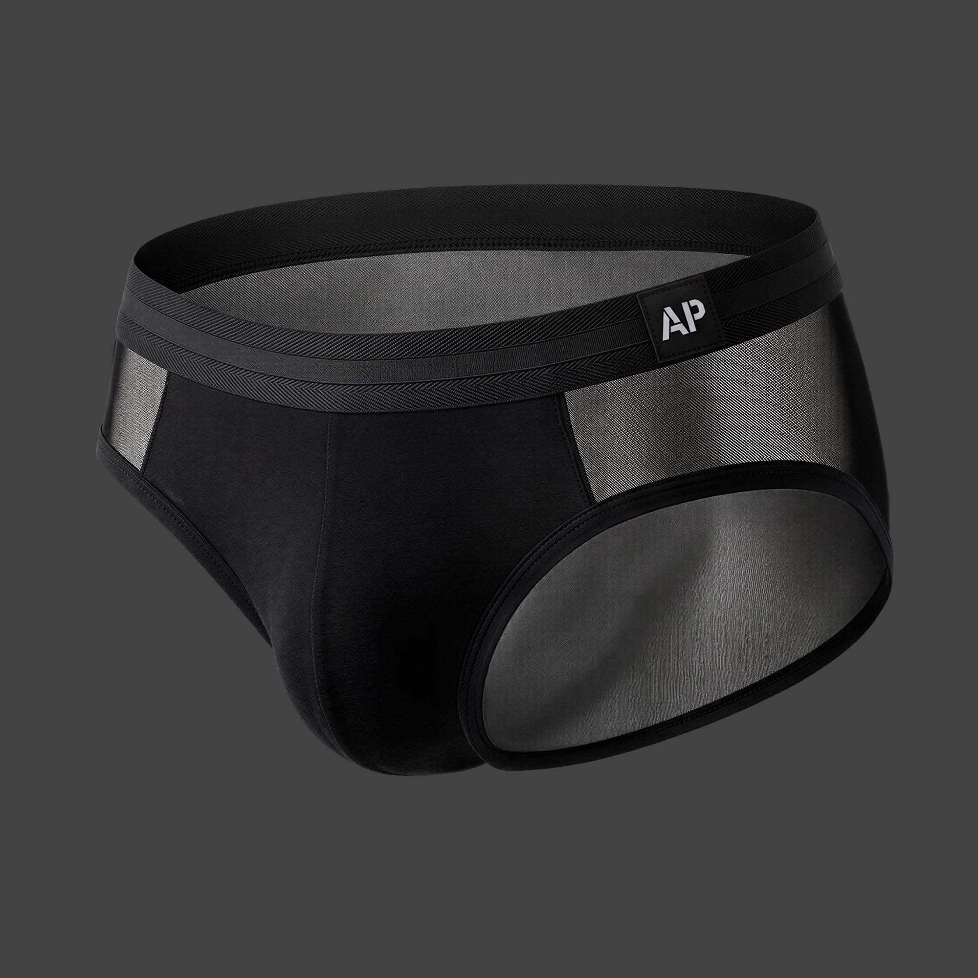 Slip Transparente AP color negro. Vista posterior ghost mannequin en tul transparente. Alepadron.