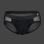Slip Transparente AP color negro. Vista frontal ghost mannequin con panel opaco y laterales de tul transparente. Alepadron.